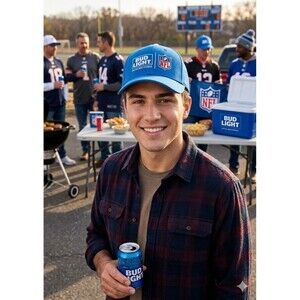 ​Bud Light NFL Hat Official Beer Sponsor Cap Blue Snapback Adjustable